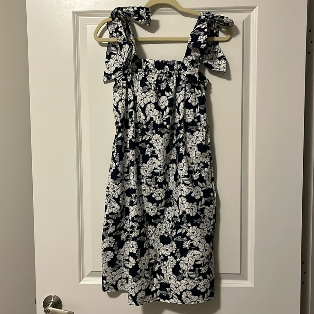 J.Crew Tie-shoulder cotton poplin dress in magnolia floral - Size S